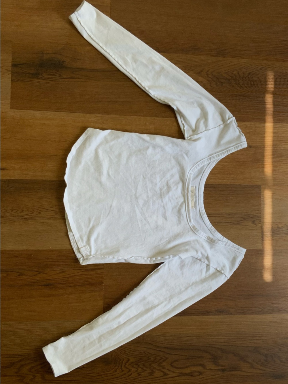We The Free White Long Sleeve Scoop Neck Tee